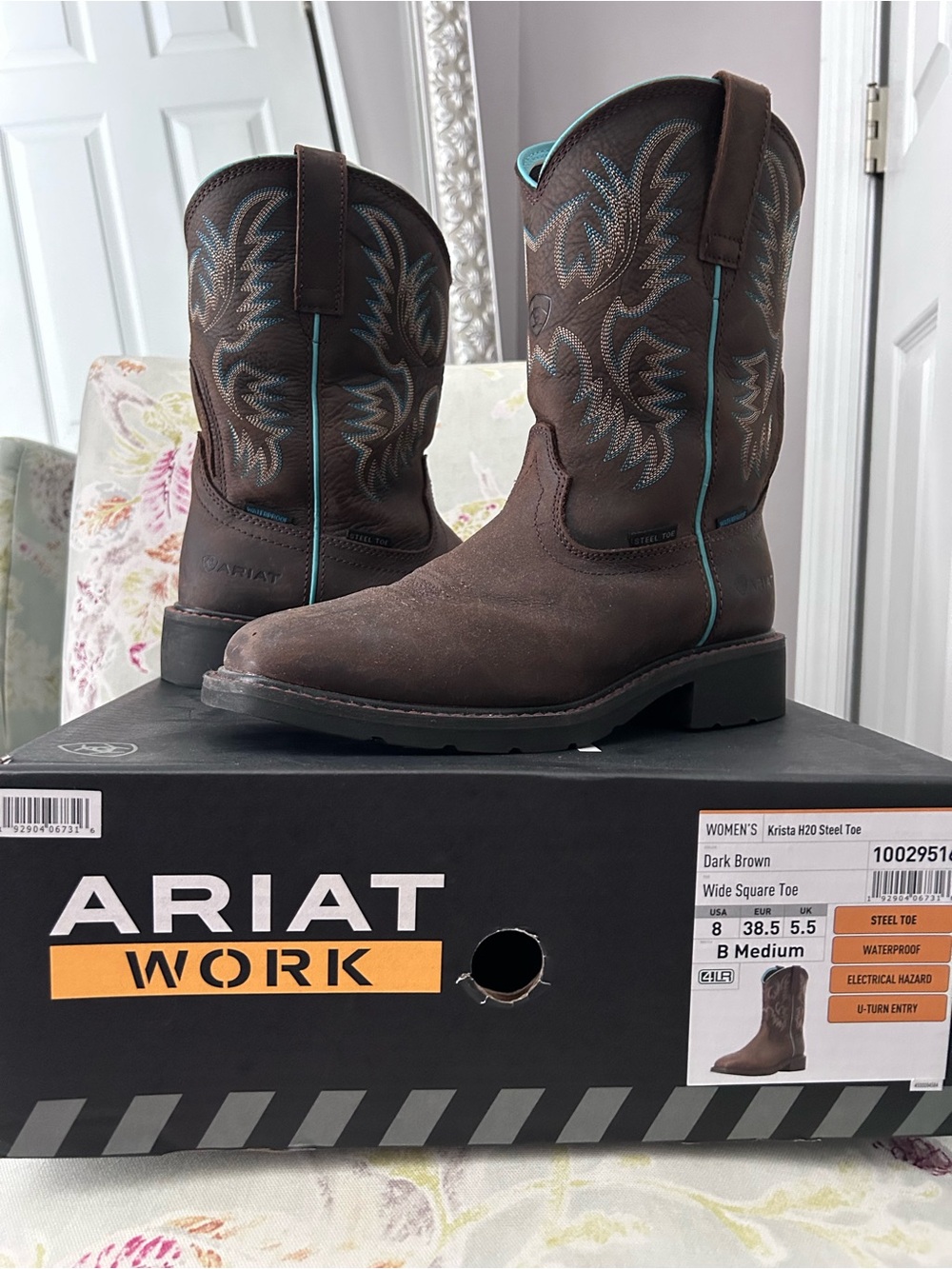 Women’s Ariat Krista Waterproof Steel Toe Boots Size 8 Medium